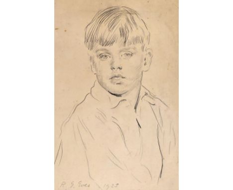 Reginald Grenville Eves RA (1876-1941) Portrait of Master Grepe Signed and dated 1925 Pencil, mounted, unframed 42 x 27cm