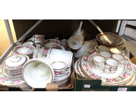 Two tray boxes containing a wide selection of Royal Worcester 'Royal Garden' tea & dinner wares