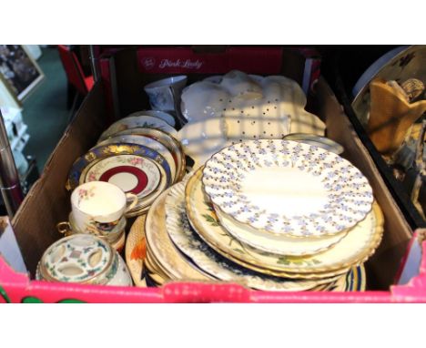 A box containing a good selection of china, cups, saucers, plates etc