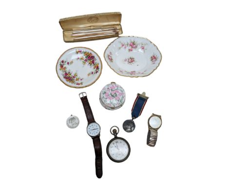 Early 20th century silver lever pocket by Stockwell & Co, London import mark 1919, together with a Timex wristwatch and a Lim