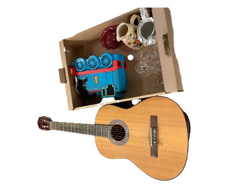 Jose Ferrer El. Primo Guitar, together with Thomas the Tank engine storage box, glass etc  