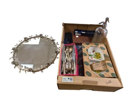 Portmeirion Botanic Garden serving dish, Royal Worcester serving dish, collection of silver plated Kings Pattern cutlery, one