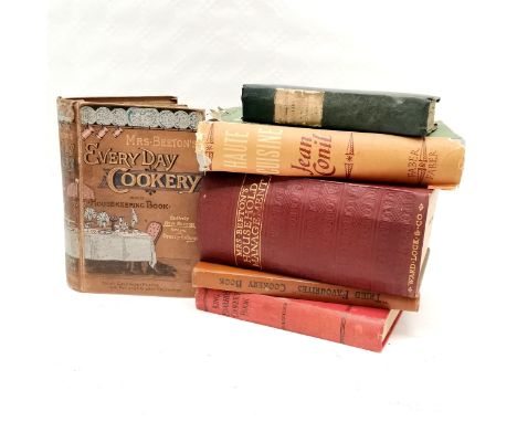 6 x cookery books inc Mrs Beeton's Household management (new edition), 1893 Beeton's every-day cookery and housekeeping book,
