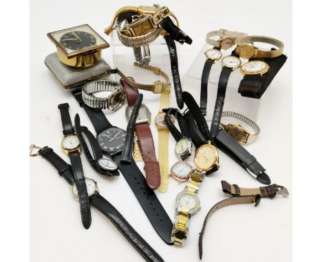 Qty of mostly quartz wristwatches inc Swatch, Mathey-Tissot, travel clock etc - for spares / repairs - SOLD ON BEHALF OF THE 
