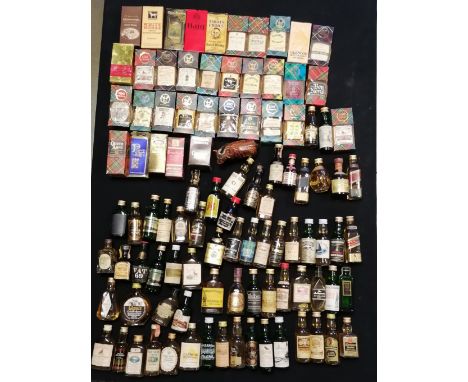 Large qty / collection (100+) of mostly miniature scotch whisky inc boxed Macallan 1⅔ fl oz 12 year old, Mortlach, Linkwood, 