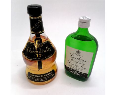 Unopened bottle of Grandtully 17 year old single malt scotch whisky (75cl) t/w Gordons gin (37.5cl unopened bottle) 