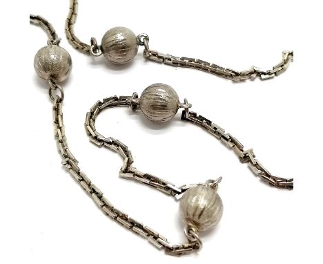 1974 silver fancy link neckchain with ball detail by GS - 84cm &amp; 41g 