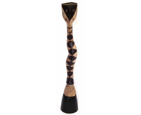 Baga snake, 99cm high excluding base.       All lots in this Tribal and African Art Sale are sold subject to V.A.T. Therefore