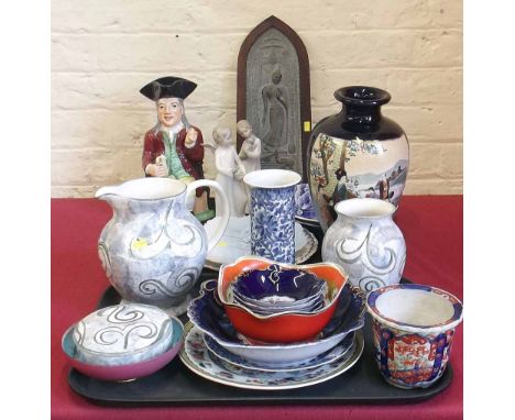 Poole pottery Da Vinci ware, Toby jug and satsuma vase etc. Condition report: see terms and conditions