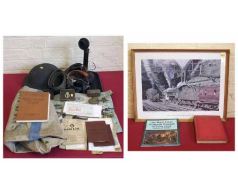 Group of army and masonic ephemera including military prints, books and also a masonic book. Condition report: see terms and 