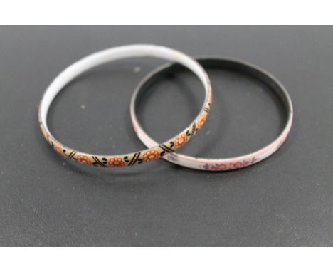 TWO ENAMEL BANGLES SIGNED MICHAELA FREY 
