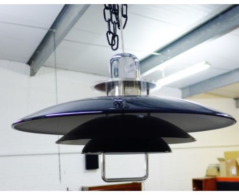 Contemporary black gloss three tier light fitting 
