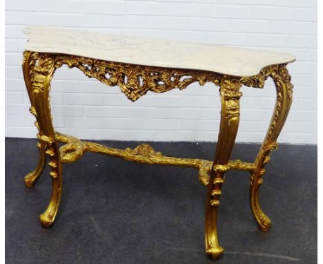 Rococo style giltwood console table, 80 x 114cm 