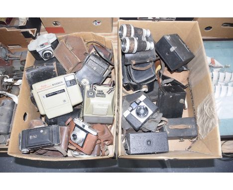 A large quantity of assorted cameras, early to mid 20th CenturyTo include Brownie box camera, Agfa, Isoly (2), Kodak, Kodak c