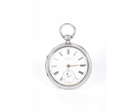 A silver open face pocket watch, Milner, WiganWith a white enamel dial, subsidiary second dial, Chester 1891.