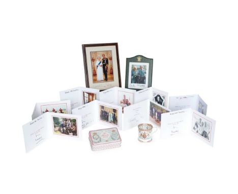 Royal family Collection of signed Christmas cards, gifts and associated memorabilia comprising:1) Group of 9 signed Christmas