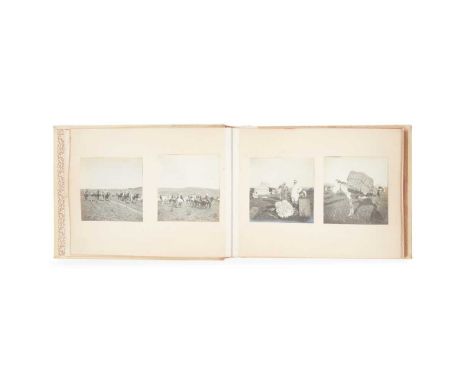 Maclean, Harry Aubrey de Vere  Early 20th Century photograph album, military manoeuvres, Morocco inscribed on front endpaper 