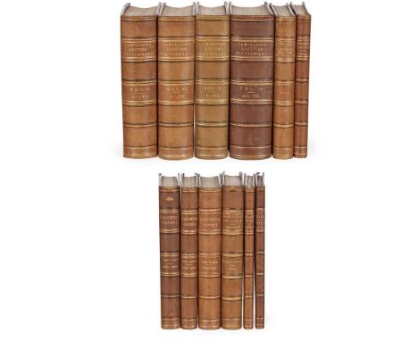 [Scottish antiquarianism] New Club Set of large-paper copies 6 works in 12 volumes, royal 4to (30.5 x 24.5cm), original olive