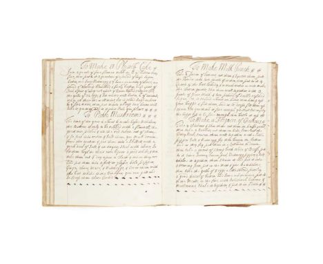 Recipe Book, 1737 Recipe and Medicinal Cure Manuscript "Jane Kirby, her book, January 19th, 1737", [c.1737-1752], 132pp., 4to