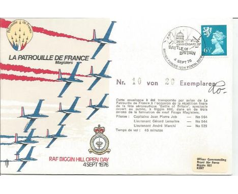 Marcel Dassault AD 23 La Patrouille De France special signed to reverse of cover Hans Rossbach Series No 10 of 20, Bloch work