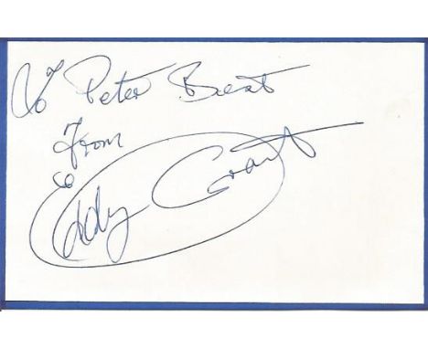 Eddy Grant signed album page. Dedicated. Guyanese British musician. He was a founding member of The Equals, one of the United