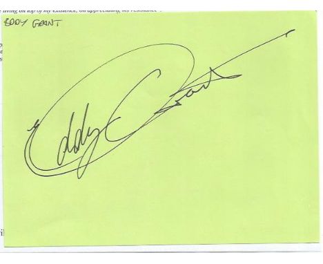 Eddy Grant signed album page. Dedicated. Guyanese British musician. He was a founding member of The Equals, one of the United