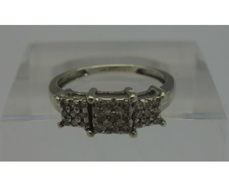A 9ct gold and diamond ring, weight 2g, size J
