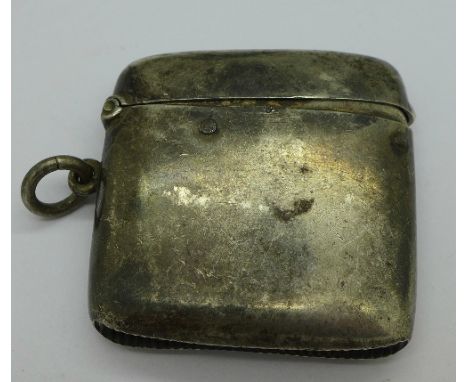 A silver vesta converted to a lighter, Birmingham 1899