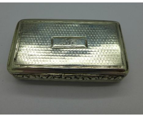 A silver snuff box, Birmingham 1836, by Edward Smith