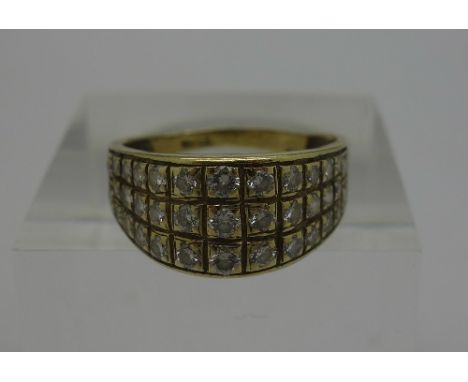 An 18ct gold cluster ring set with 37 diamonds, weight 4.2g, size L, shank a/f