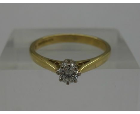 An 18ct gold diamond solitaire ring, weight 2.5g, size M