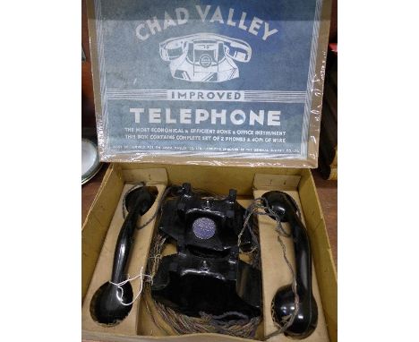 A Chad Valley Telephone, boxed, comprising two telephones