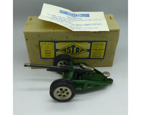 A British made, Astra anti-tank gun, boxed