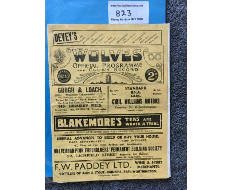 1933 FA Cup Semi Final Football Programme: Everton v West Ham played at Wolves on 18 3 1933. Excellent condition with no writ