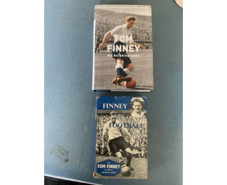 Tom Finney England Signed Football Books: Finney On Football 1958 first edition plus a 2003 autobiography both hand signed wi