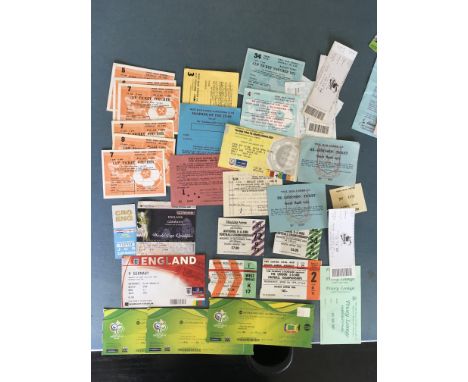 Football Ticket Collection: 3 from 2006 World Cup, 4 from Evening Standard 5 A Sides, A few England including 2006 Croatia aw