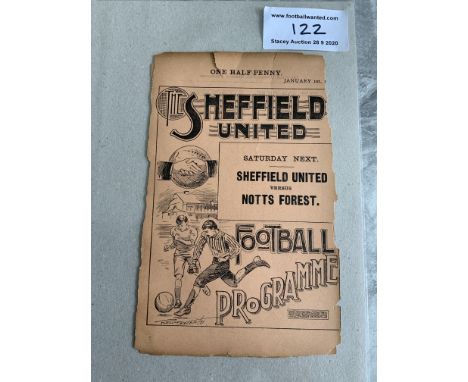 1900/1901 Sheffield United Reserves v Doncaster Rovers Football Programme: 4 pager ex bound with spine split and small brittl