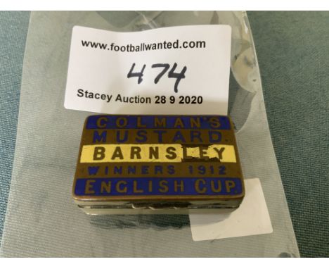1912 Barnsley FA Cup Final Colmans Mustard Snuff Box: Lovely metal snuff box with wording Colmans Mustard Barnsley Winners 19