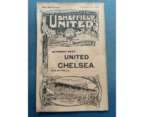 1913/14 Sheffield United Reserves v Leeds City Football Programme: Good condition 4 pager from the last season before the Fir