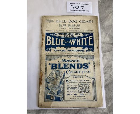 1923/24 Manchester City v Blackburn Rovers Football Programme: Poor condition 16 pager with rusty staples. No team changes. D