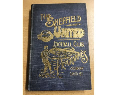 1920/21 Sheffield United Bound Volume Of Football Programmes: All 21 League matches to include Blackburn Arsenal Manchester U