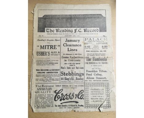 28/29 Reading v Tottenham Football Programme: Rare large gatefold programme in need of repair as split along spine. Division 