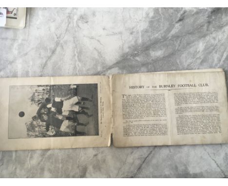 1914 FA Cup Final Burnley Souvenir Publication: Rare 26 page booklet lacking covers so nothing keeping it together. Burnley w