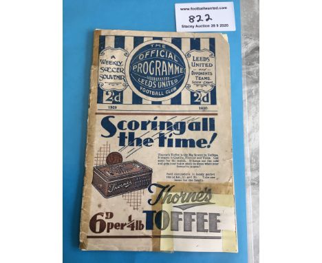 1929/30 FA Cup Semi Final Football Programme: Arsenal v Hull City played at Leeds United. Dated 22 3 1930. Lightly pencilled 