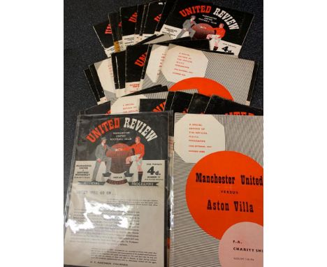 57/58 Manchester United Home Football Programmes: Near complete of Numbers 1 - 29. Includes FA X1 v Army X1 but not Wolves po