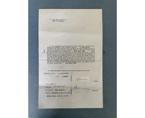 Tommy Harmer Chelsea 62/63 Football Contract: Amendment sheet and contract both signed by Harmer and manager Tommy Docherty. 