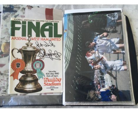 West Ham 1980 FA Cup Final Signed Football Photos: Either 10 x 8 or 12 x 8. Photos signed by Bonds Brooking Allen Parkes Stew