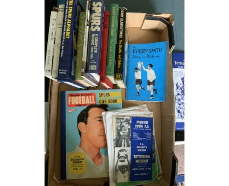 Tottenham Football Book Collection: A nice double winning menu signed inside by 6 players. Books include include Danny Blanch