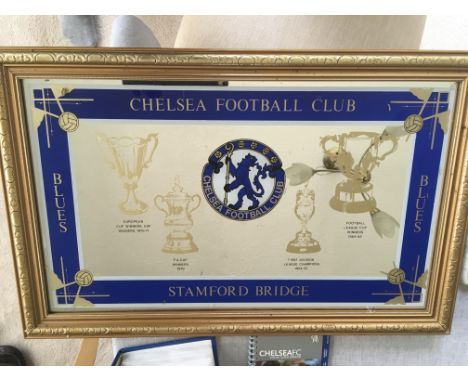 Chelsea Miscellaneous Football Box: Early 70s excellent condition mirror stating honours up to 70/71 ECWC. C/W 2000 framed FA