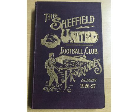 1926/27 Sheffield United Bound Volume Of Football Programmes: All 21 League matches plus Bury abandoned and Arsenal FA Cup in